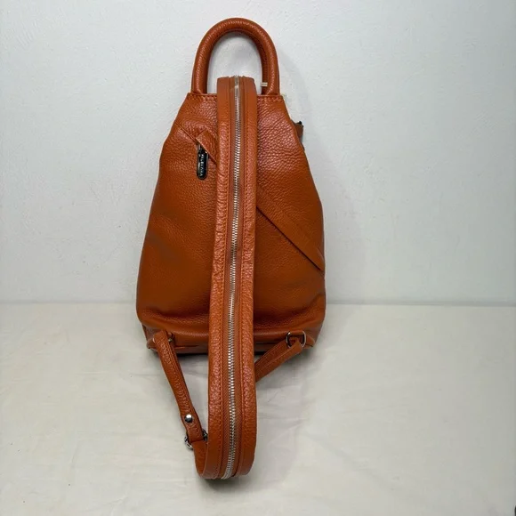 VALENTINA Made In Italy Pebbled Leather Convertible Backpack NEW W TAGS - Picture 13 of 16